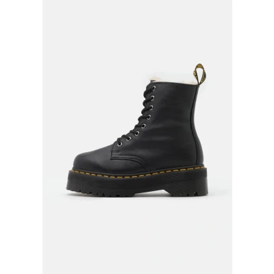 Image of Dr. Martens Jadon FAUX FUR Lined Platform ankle boots, Women&#039;s, Size: 9.5, Black pisa Leather