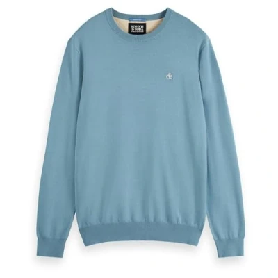 Image of Scotch &amp; Soda Essential Crewneck Jumper, Men&#039;s, Size: Medium, Bay blue