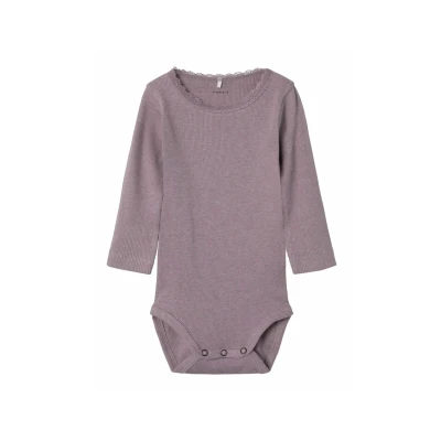 Image of Name It Kab Long Sleeve Bodysuit 9 Months, Elderberry, numeric_74