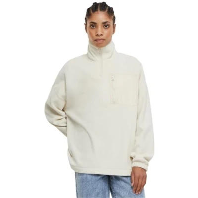 Image of Urban Classics Women&#039;s Ladies Polar Fleece Troyer Sweatshirt, Sand, 4XL