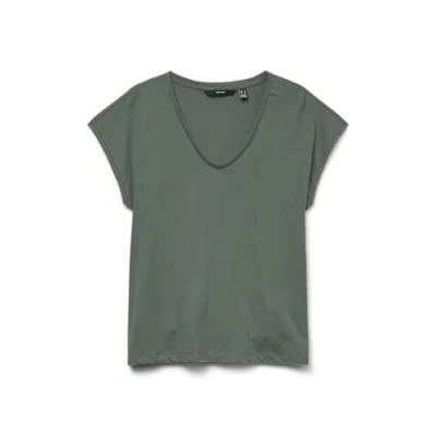 Image of VERO MODA Women&#039;s Vmluna SS V Neck Tee JRS Noos, Laurel Wreath, XS
