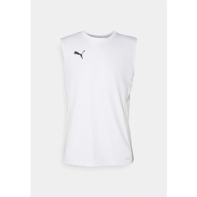 Image of Puma Teamgoal Sleeveless Top, Men&#039;s, Size: Large, White/black/feather gray