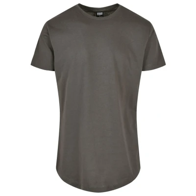 Image of Urban Classics Shaped LONG TEE Basic Tshirt, Men&#039;s, Size: XS, Darkshadow