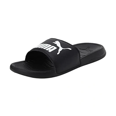Image of PUMA Unisex&#039;s Popcat 20 Slide Sandal, Black White, 11 UK