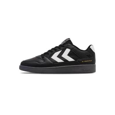 Image of Hummel ST Power PLAY Unisex Trainers, Size: 5, Black/white Imitation leather/ textile