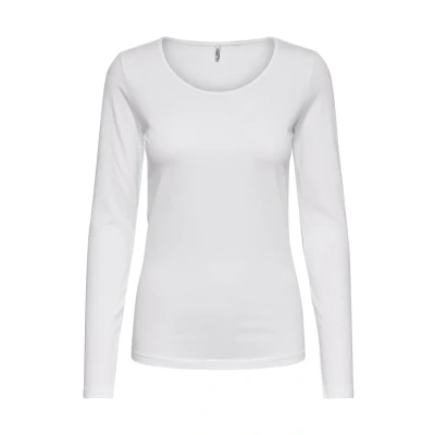 Image of ONLY Basic Long sleeved top, Women&#039;s, Size: Small, White