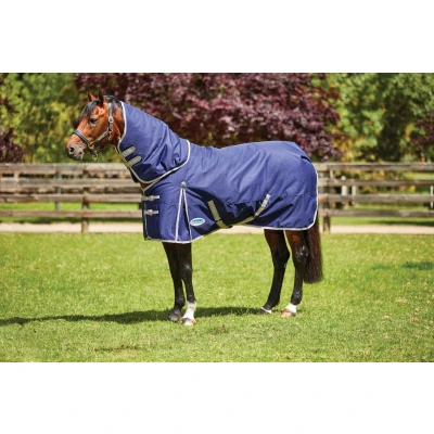 Image of Weatherbeeta ComFiTec Essential Detach A Neck Lite Plus Navy/Silver/Red