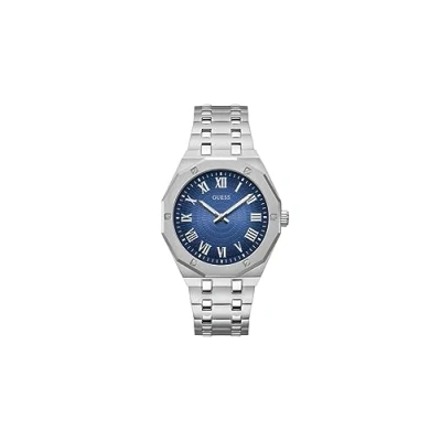 Image of Guess Asset Watch Blue sunray/silvercoloured, Men&#039;s, Size: One Size, sunray/silver coloured