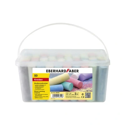 Image of Eberhard Faber 526550 Street Chalk 50 Bucket 8 Bright Colours Painting