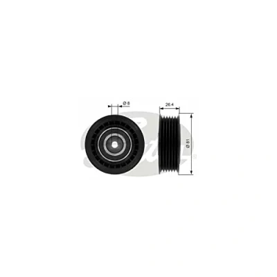 Image of Tensioner Pulley, v ribbed belt GATES T36000