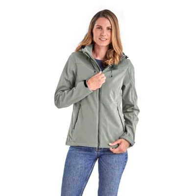 Image of Killtec Women&#039;s Softshell Jacket with Removable Hood Water Repellent Windproof Breathable