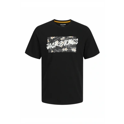 Image of JACK &amp; JONES Jjhawaii Shape Tee SS Crew Neck Men&#039;s, Black, S