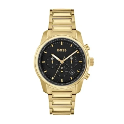 Image of BOSS Chronograph watch goldcoloured, Men&#039;s, Size: One Size, Gold coloured
