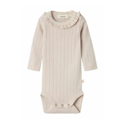Image of Lil&#039; Atelier Langarm Body for kids, Size: 0 1m, Gray morn