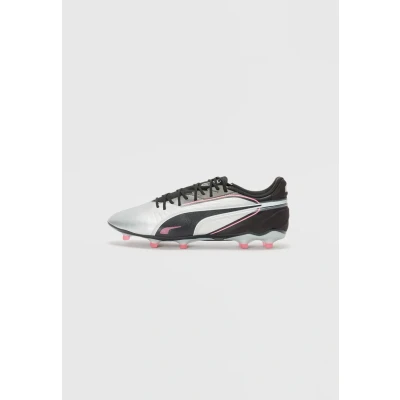 Image of Puma KING Match FG/AG Moulded stud football boots, Men&#039;s, Size: 40, Silver/black/sun struck shoes