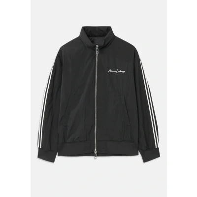 Image of Armani Exchange Men&#039;s Signature Logo Bomber Jacket Outerwear, black, M