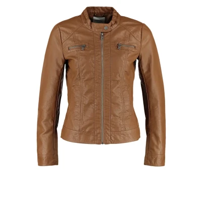 Image of ONLY Onlbandit Biker NOOS OTW Faux leather jacket, Women&#039;s, Size: 8, Cognac
