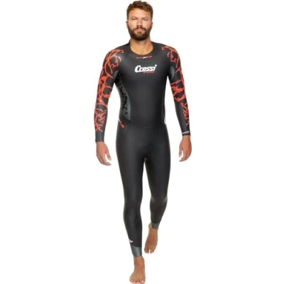 Image of Cressi Kuwae Man Monopiece Swimsuit Men&#039;s One Piece Specifically Designed for Swimming and Freediving, Smooth Neoprene Outer