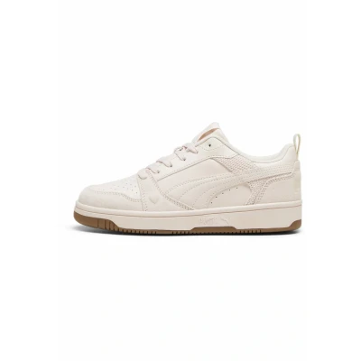Image of Puma Rebound V6 LOW Coquette Trainers, Women&#039;s, Size: 3.5, Island pink alpine snow Leather/synthetics