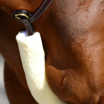 Image of Kentucky Horsewear Sheepskin Breastplate Cover Natural Horse Riding Equestrian