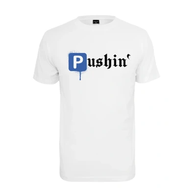 Image of Mister Tee Pushin Print Tshirt, Men&#039;s, Size: XS, White