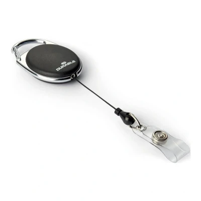 Image of Durable Badge Reel STYLE in Black Pack of 10 Ideal for Securely Holding Name Badges, Security Passes, Key Fobes, etc.