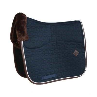 Image of Kentucky Horsewear Skin Friendly Saddle Pad Dressage Star Quilting Navy Horse Riding Equestrian