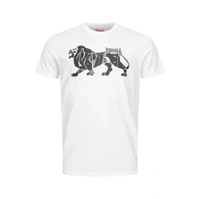 Image of Lonsdale Normale Passform Endmoor Print Tshirt, Men&#039;s, Size: Large, White