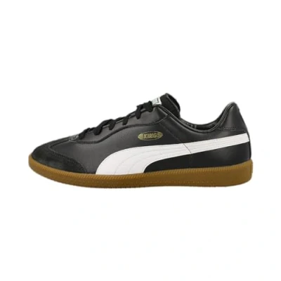 Image of Puma KING 21 IT Indoor football boots, Men&#039;s, Size: 6, Black/white leather and imitation