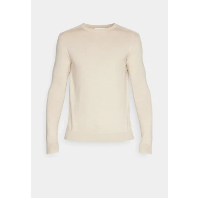 Image of Selected Homme Slhberg CREW NECK Jumper oatmeal, Men&#039;s, Size: XL, Oatmeal