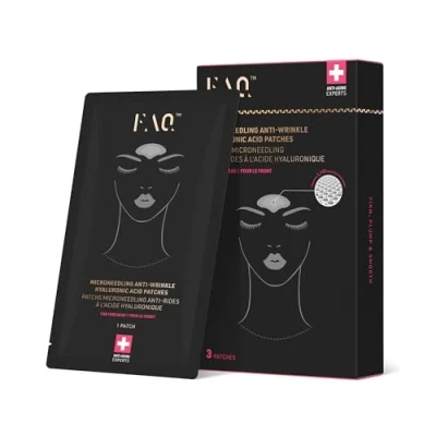 Image of FAQ Microneedling Anti Wrinkle Hyaluronic Acid Patches For Forehead Instant Non invasive Rejuvenating Results Travel friendly Skin Care 3 pcs.