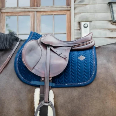 Image of Kentucky Horsewear Saddle Cloth Velvet Pearls Size: SR, Colour Horsewear: Navy