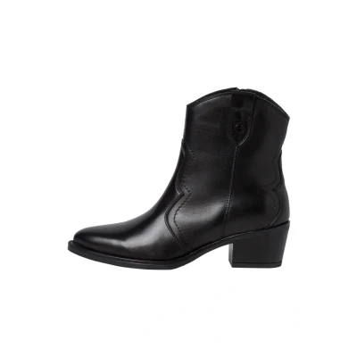 Image of Tamaris Cowboy/biker ankle boot, Women&#039;s, Size: 6.5, Black leather shoes