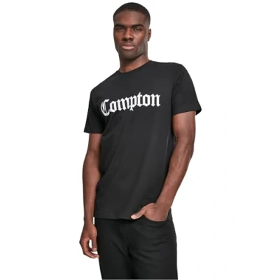 Image of Mister Tee Compton Print Tshirt, Men&#039;s, Size: Large, Black