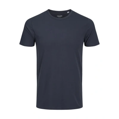 Image of Jack &amp; Jones Men&#039;s Basic O Neck Tee S/S Noos T Shirt, Navy Blue, L
