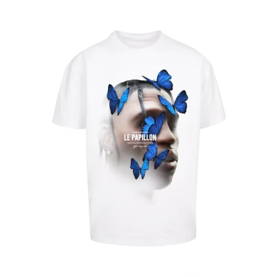 Image of Upscale by Mister Tee LE Papillon Oversize Print Tshirt, Size: XS, White