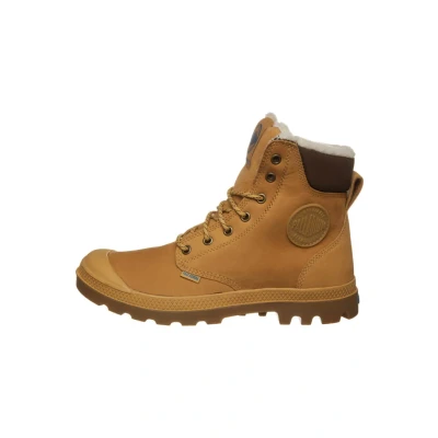 Image of Palladium Pampa Sport Laceup ankle boots, Size: 4, Amber gold/mid gum Leather