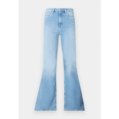 Image of Pepe Jeans Flare Willa Flared Jeans, Women&#039;s, Size: 25x34, Blue denim