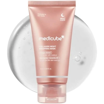 Image of Medicube, Collagen Night Mask Apply and Peel Off Firming Moisturizing Care Reduce Saggy Pale Skin Hydrolyzed for Radiant Korean