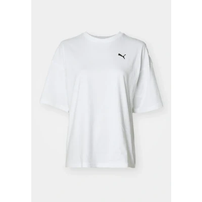 Image of Puma Wardrobe Oversized TEE Basic Tshirt, Women&#039;s, Size: XL, White