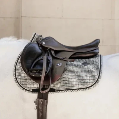Image of Kentucky Horsewear Pied de Poule Saddle Cloth, Size: DR, Colour: Brown