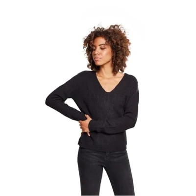 Image of Urban Classics Curvy Ladies BACK LACE UP Jumper, Women&#039;s, Size: XXL, Black