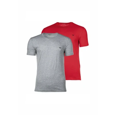 Image of Emporio Armani CREW NECK 2 PACK Undershirt, Men&#039;s, Size: Large, Grau rot