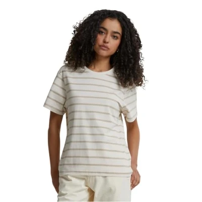 Image of Urban Classics Striped BOXY Print Tshirt, Women&#039;s, Size: 3XL, Wetsand sand