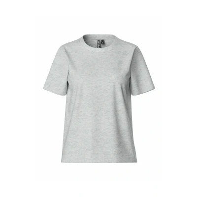 Image of Pieces Pcria Solid Basic Tshirt, Women&#039;s, Size: XS, Light grey melange