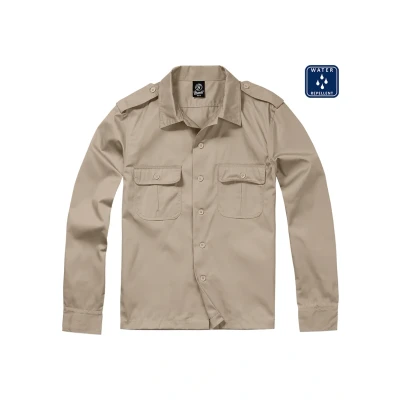 Image of Brandit Men&#039;s Us Shirt Long Sleeve, Beige, 5XL
