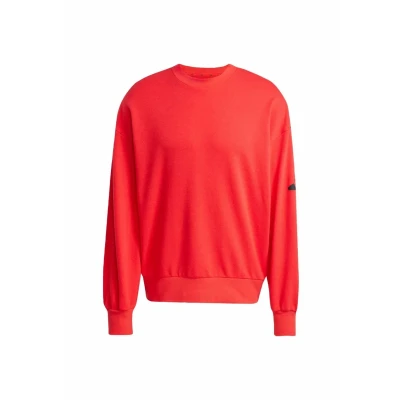 Image of adidas Sportswear Essentials Loose FIT 3 BAR LOGO Sweatshirt, Men&#039;s, Size: Large, Pure ruby black