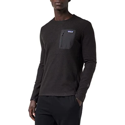 Image of Patagonia R1 AIR CREW Fleece jumper, Men&#039;s, Size: Medium, Black