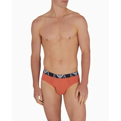 Image of Emporio Armani Brief 3 PACK Briefs, Men&#039;s, Size: XXL, Shark/coral/dark green