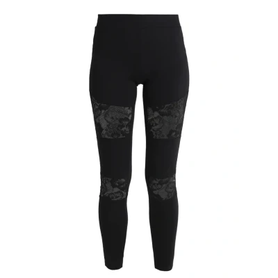Image of Urban Classics Women&#039;s Ladies Laces Inset Leggings, Black (Black 00007), 5XL